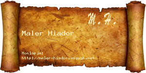 Maler Hiador névjegykártya